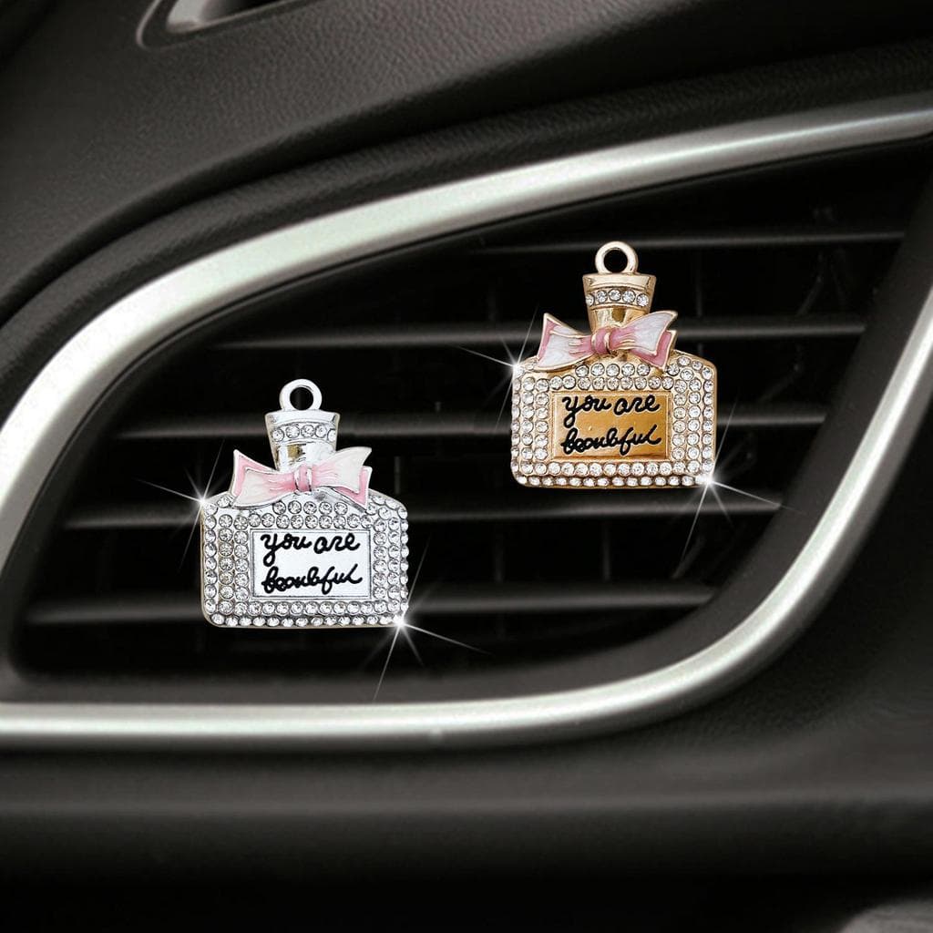 ENVIO RÁPIDO: Frasco de Perfume de Cristal para Carro, Aromatizador de Ar com Strass, Decoração de Aromaterapia para Car