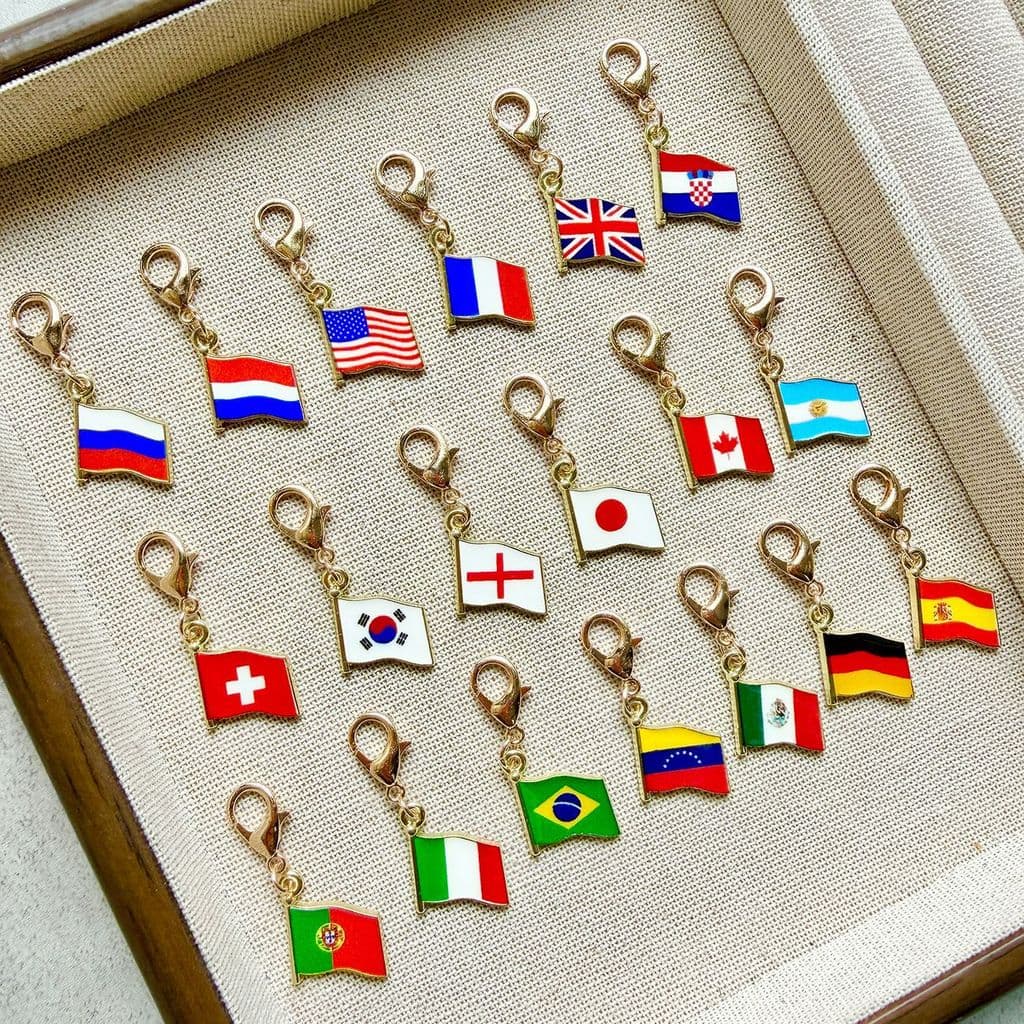 Bandeira Do País Chaveiro Metal Charme Fã De Futebol Lembrança Saco Pingente Presente