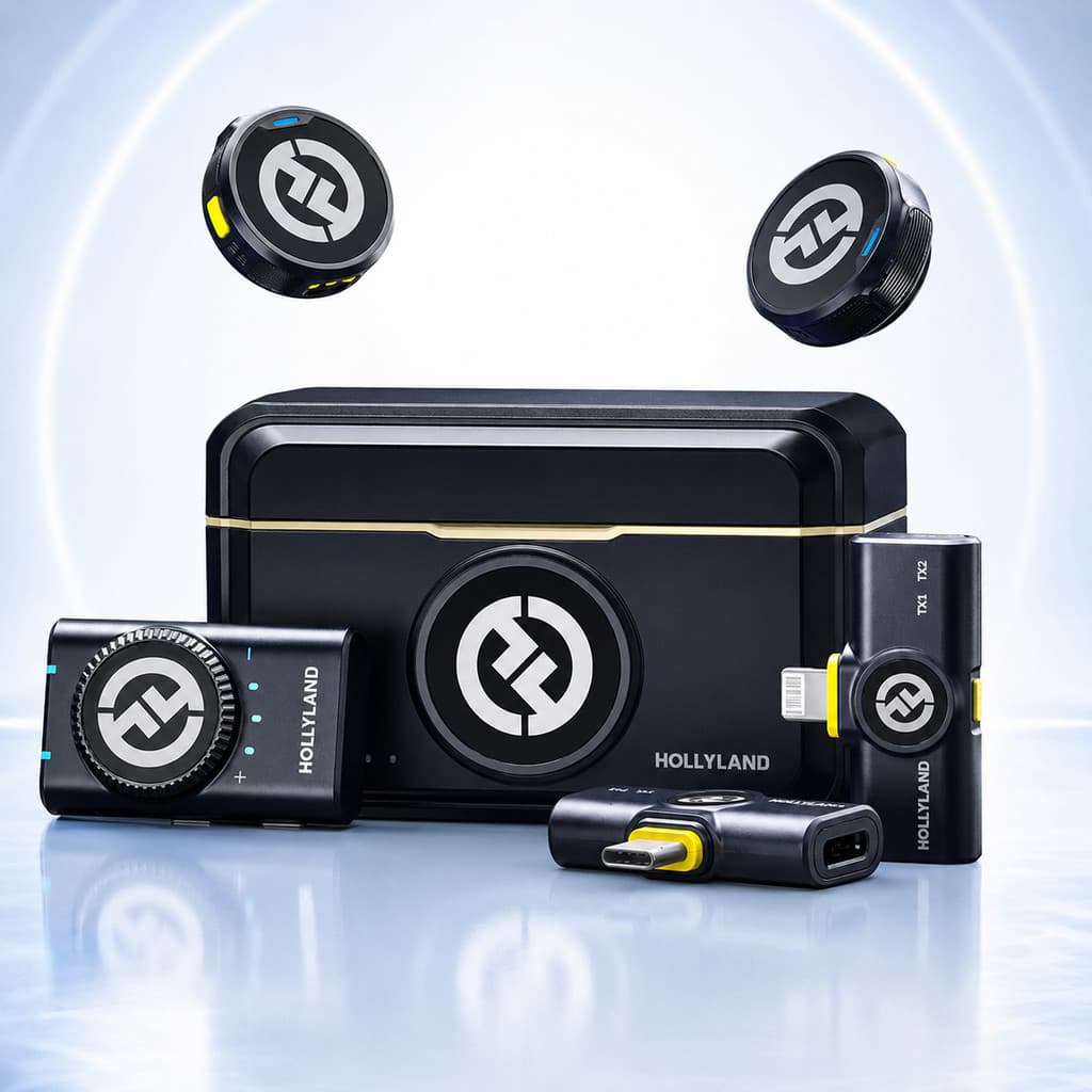 Microfone de Lapela Sem Fio Hollyland Lark M2 Hi-Fi com Cancelamento de Ruído e Bateria de 30h
