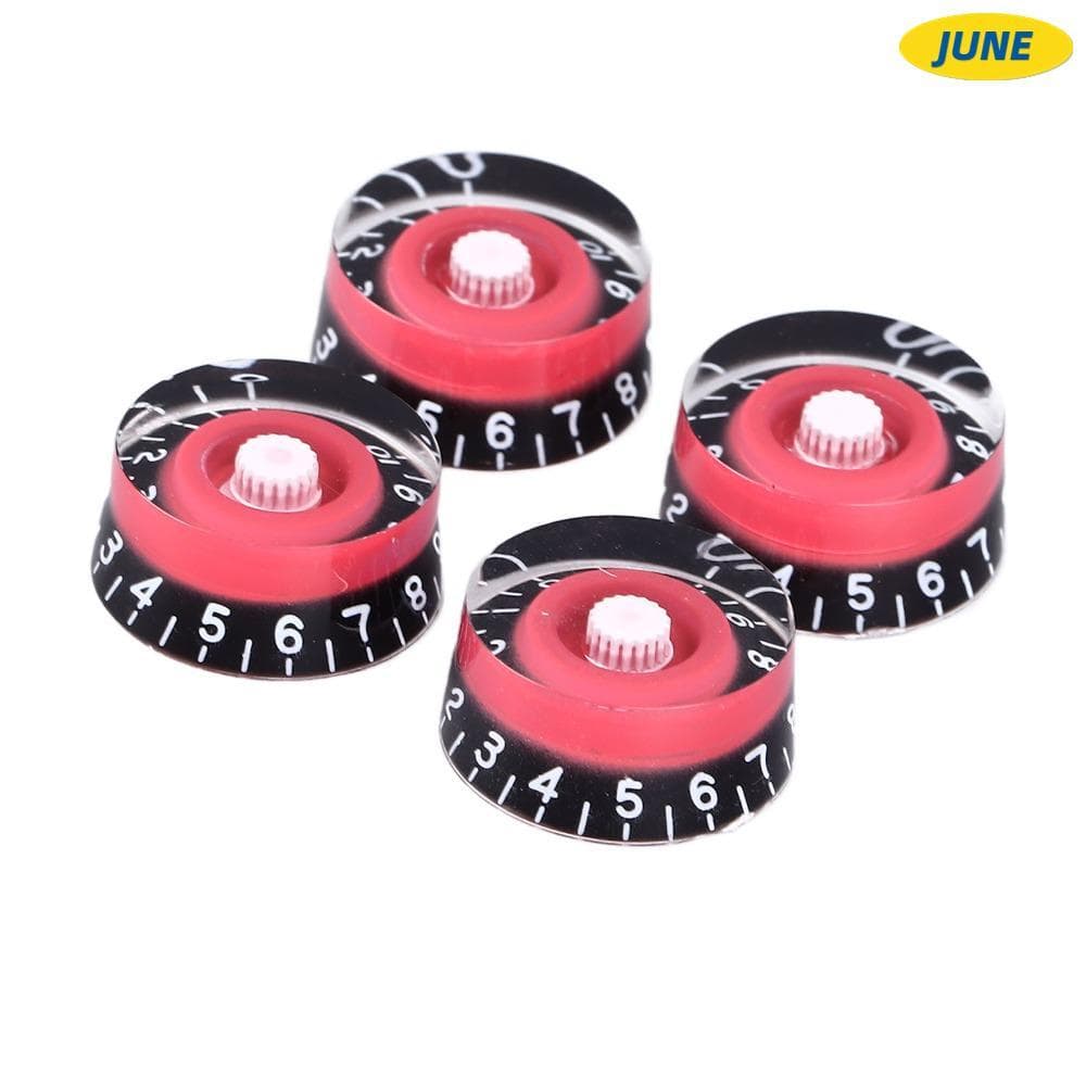 Botões De Controle De Guitarra De Junho , Elétrica De Material Acrílico Vermelho Tom De Volume