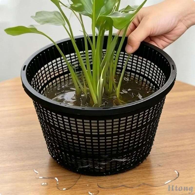 [Htong] Vaso De Rede De Malha Redonda Para Plantador Hidropônico Com Aeração Aprimorada Jardim XXL Recipiente De Lago E