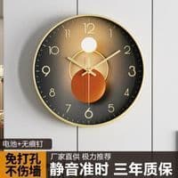 Relógio de arte doméstico pendurado na parede relógio de quartzo sala de estar quarto mudo estilo moderno sem perfuração
