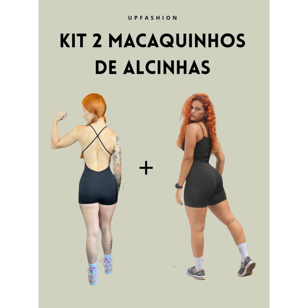 KIT 2 MACAQUINHOS DE ALCINHAS MODA FITNESS BLOGUEIRA ACADEMIA DIA A DIA CASUAL