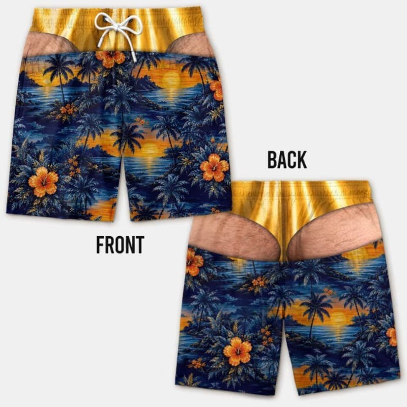 Sucesso na internet: Shorts de praia abstratos de secagem rápida com estampas divertidas e originais, shorts com efeito