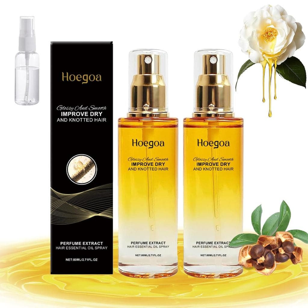 Óleo Condicionador Hoegoas, Spray de Óleo Condicionador 80ml, Condicionador Leave-In Fortalecedor Capilar, Sérum Capilar