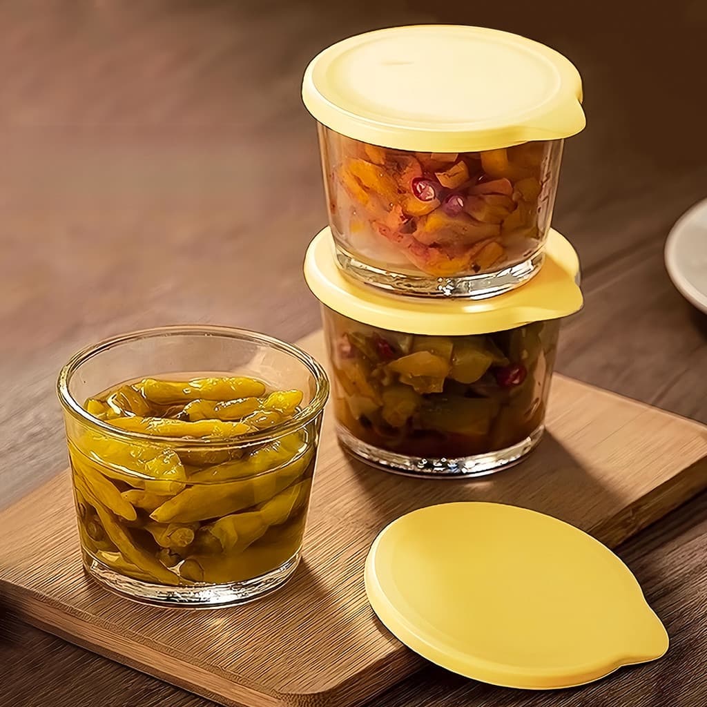 Tigela Pequena De Vidro Para Armazenamento De Vegetais Em Conserva Jarra Selada kimchi