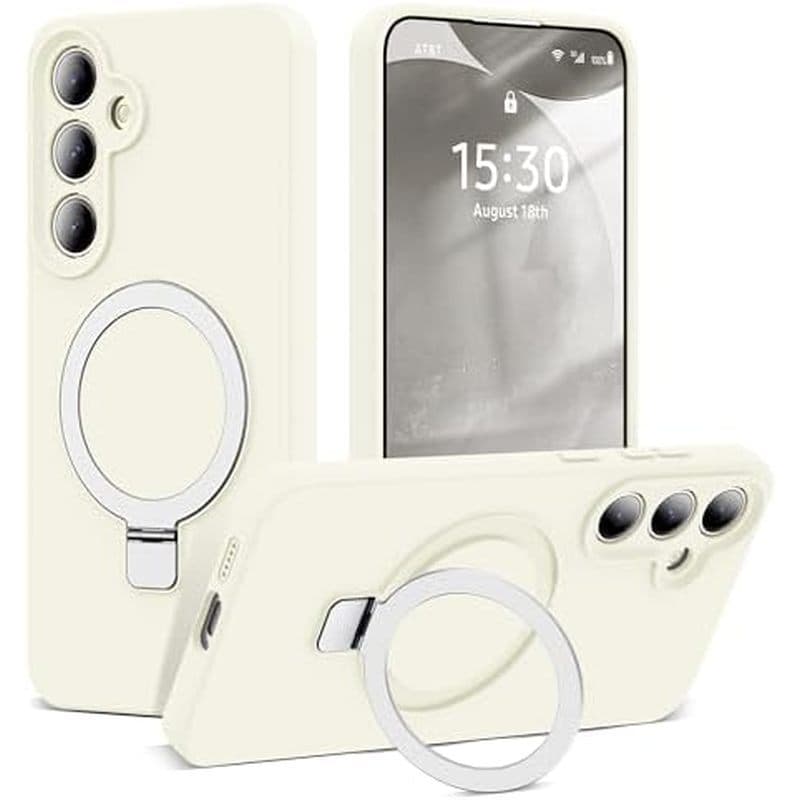 Capa SKYLMW Para Samsung Galaxy S24 Com Suporte , 6.2 " Verde | De Anel Magnético , Compatível Mag-Safe , De Silicone S2