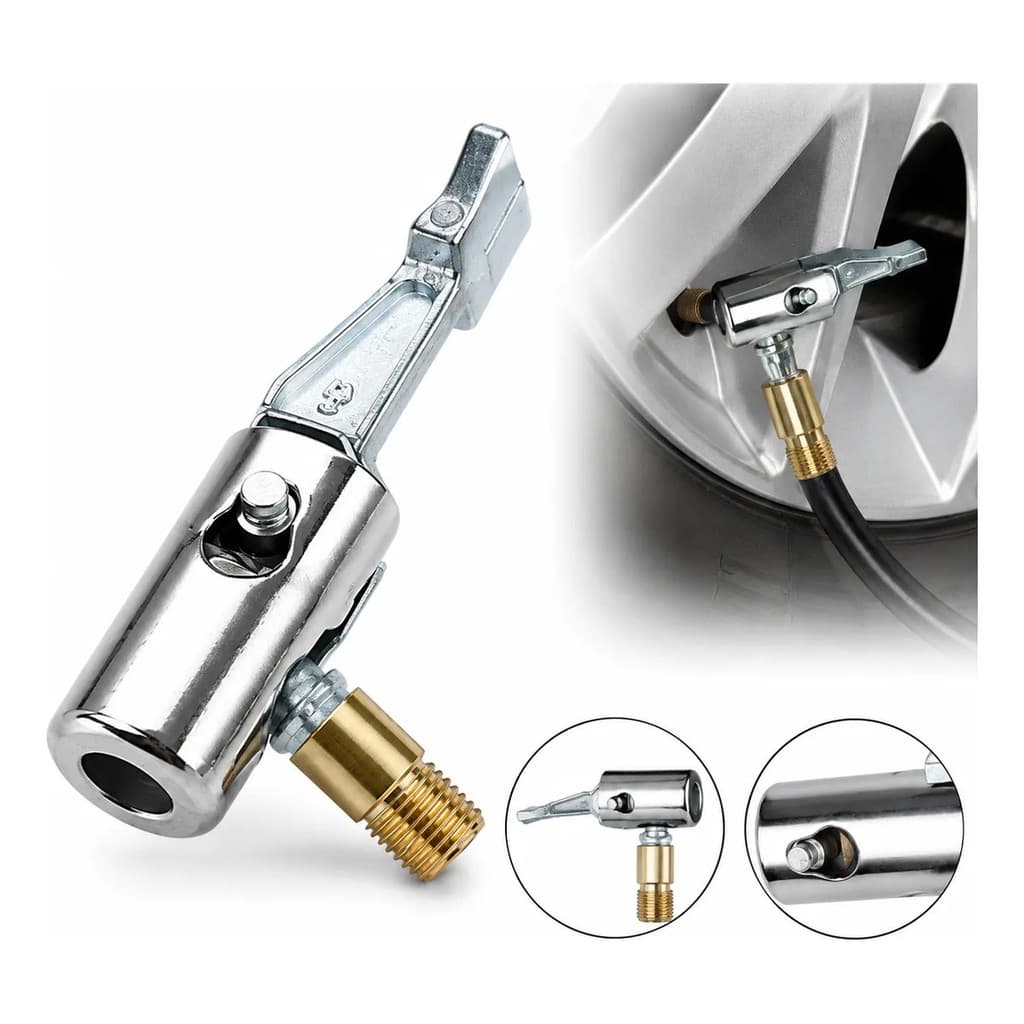 Bico Inflador mandril Para Bomba Compressor De Ar Encher Pneu Bicicleta Carro Motocicleta Metal Presilha