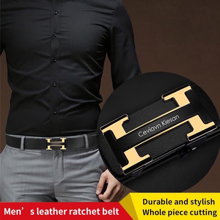 【Alta Durabilidade】Cinto masculino de couro genuíno com fivela automática/Cinto para ocasiões formais