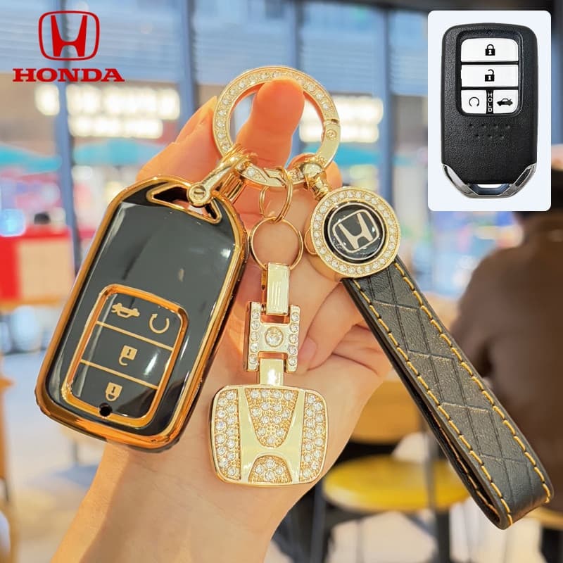Capa para Chave de Carro Honda 4 Botões Compatível com City/Crv/Civic/Accord/Brv Chaveiro TPU MB5J