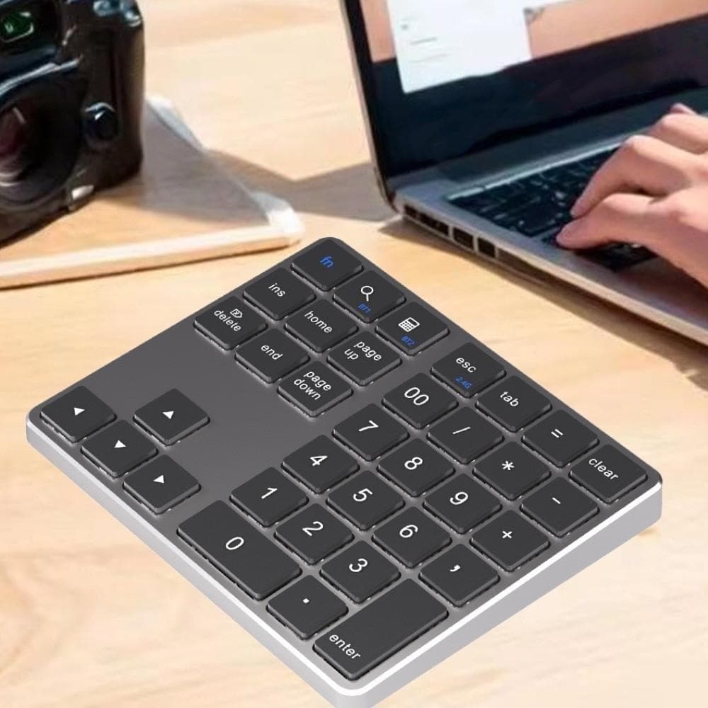 Teclado Sem Fio HUINET , Mini Digital Recarregável De 35 Teclas , Numérico Mudo De Design Fino