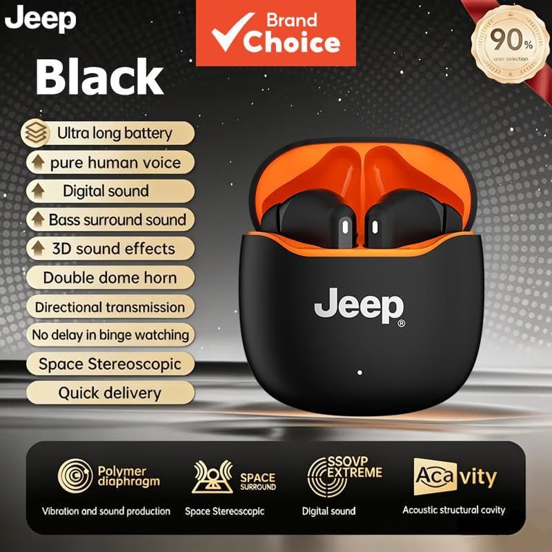 Fone de Ouvido Jeep EW138 TWS Sem Fio 13mm Diafragma HiFi Som Fones de Ouvido de Longa Duração Fones de Ouvido Nuvem