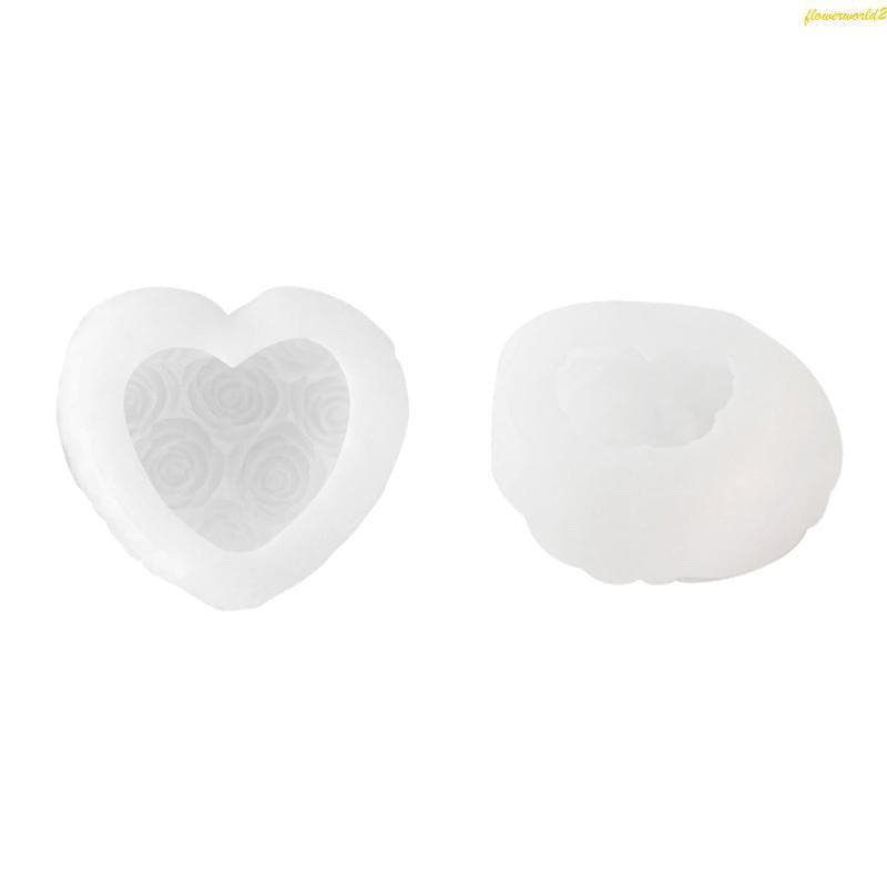 2 Unidades Rosa Coração Moldes Silicone Grau Para Assar