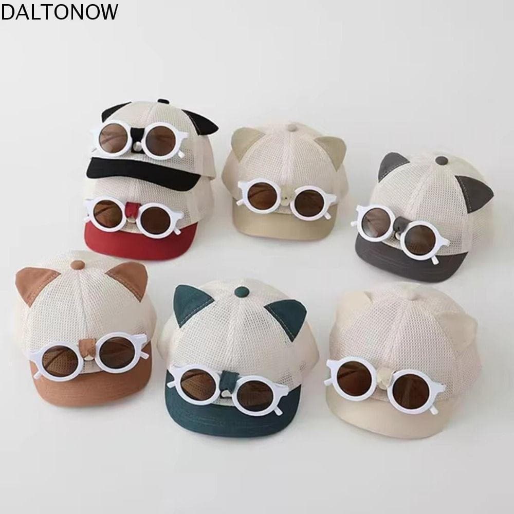 Chapéu Infantil DALTONOW Com Óculos De Sol , Boné De Malha Língua De Pato E Orelha De Gato Beisebol Respirável Ajustável