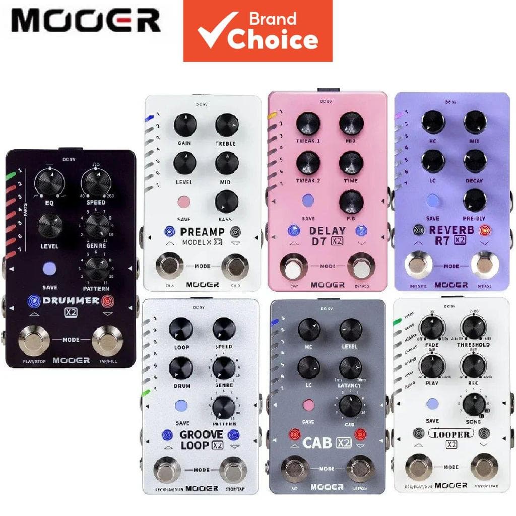 MOOER M72X Sistema De Efeitos De Guitarra 7 Pedal Pro Suite Loop Atraso Reverb Amp Tambores De Cabine Neural IR Caso De