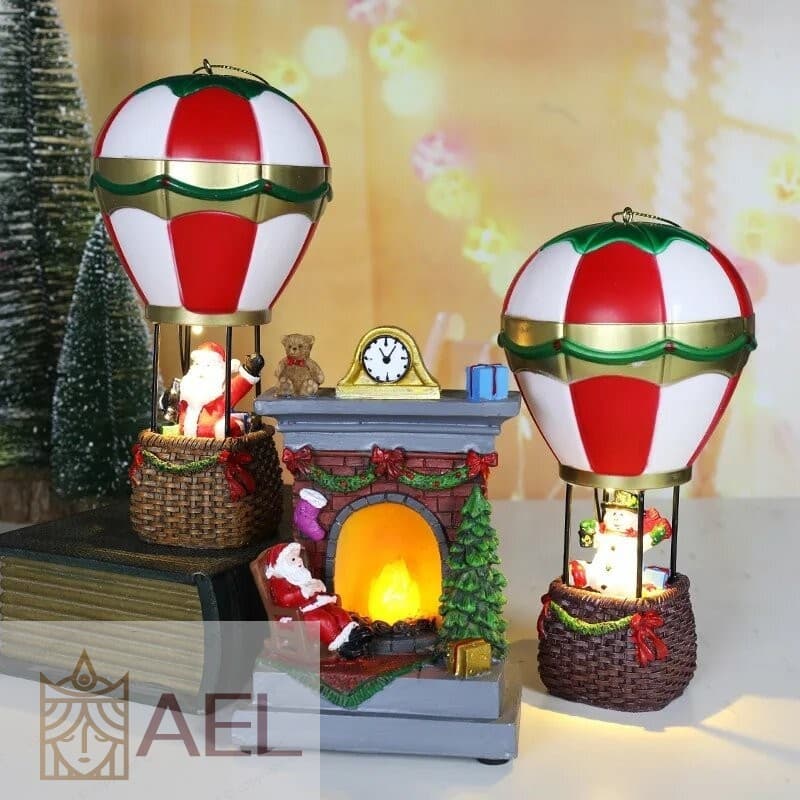 Decoração De Casas De Resina LED De Natal-Ornamento De Micro Paisagem De Papai Noel De Boneco De Neve Brilhante Para Cab