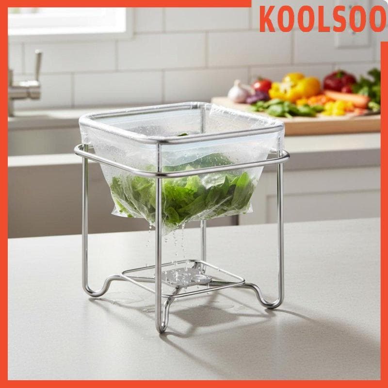 [Koolsoo] Suporte Para Saco De Lixo De Bancada Versátil Aço Inoxidável Antiderrapante Armazenamento Doméstico