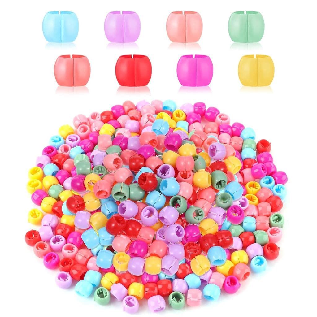 Miçangas para Cabelo de Meninas, 300 Peças de Mini Presilhas de Cabelo Arco-Íris para Tranças, Presilhas de Cabelo em Co