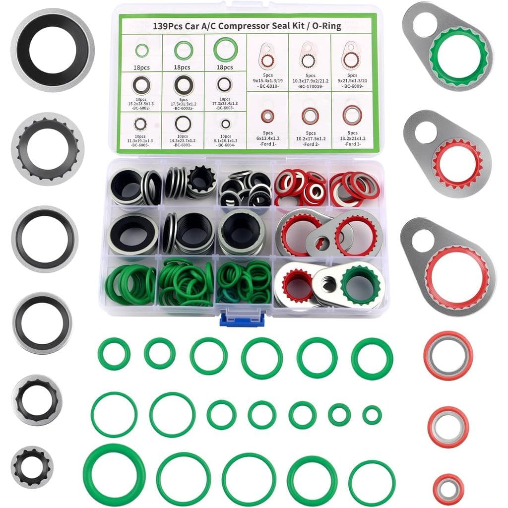 Kit de 139 Peças de Anéis O para Ar Condicionado Automotivo, 30 Especificações, Kit de Vedação para Ar Condicionado Auto