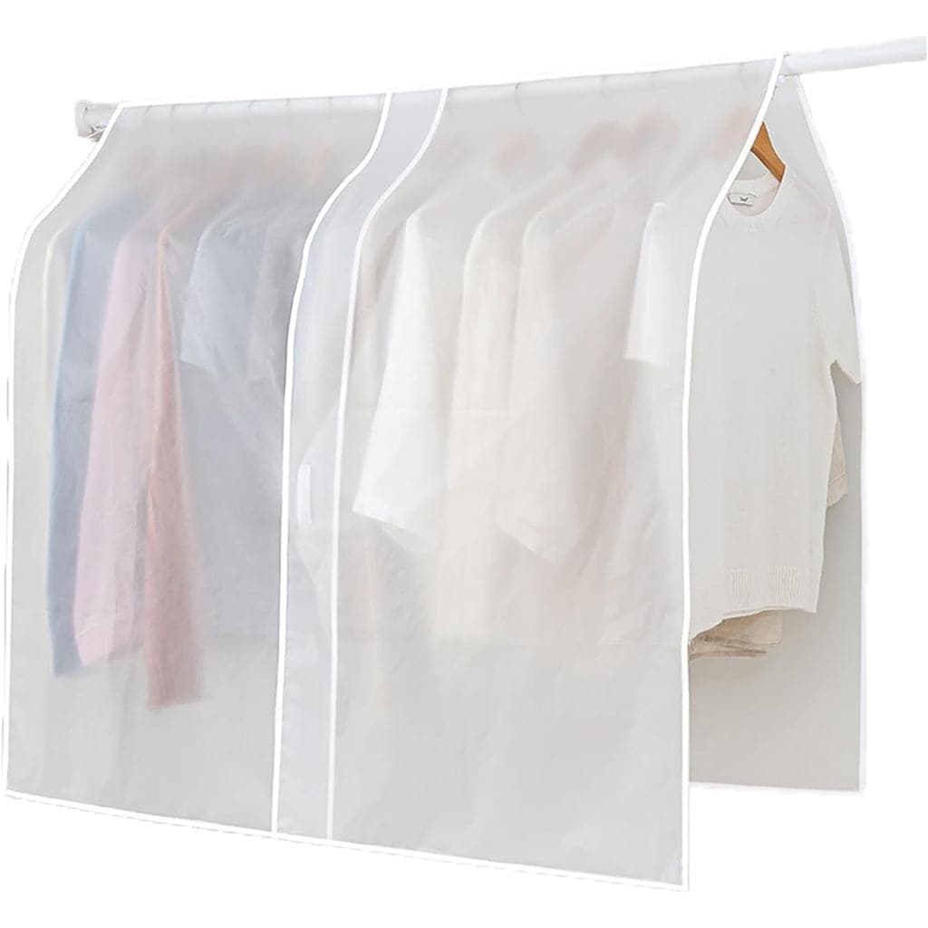 Capas Protetoras para Arara de Roupas, à Prova de Poeira, Acabamento Fosco, Capa Protetora para Arara de Roupas com Roda