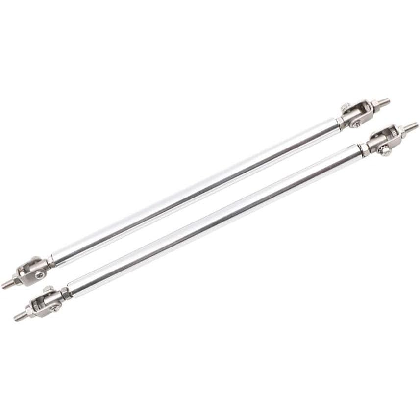 HERIS 2 peças de barras de suporte ajustáveis prateadas de 7,87"-13" para para-choque dianteiro, suporte universal para