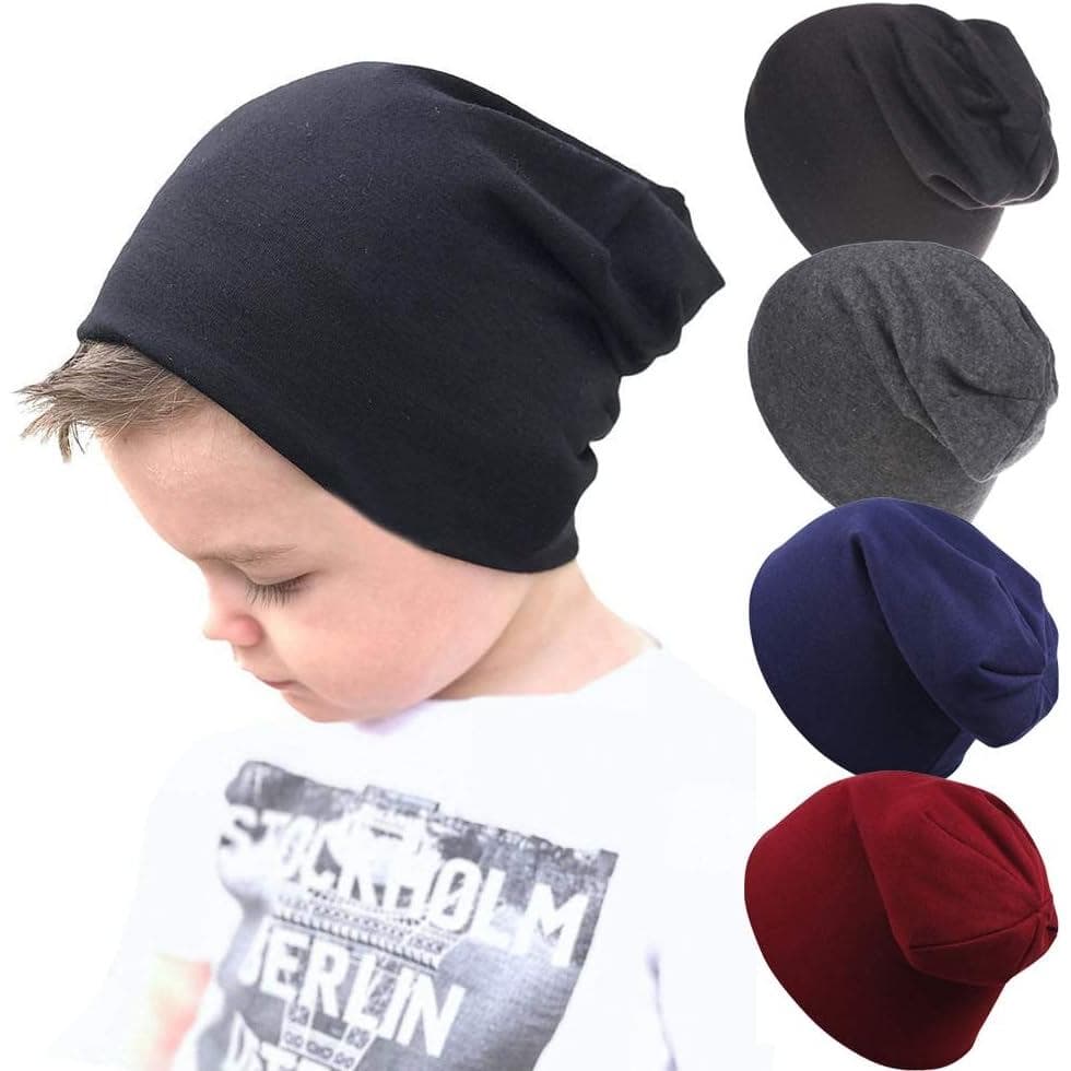 Gorros de Algodão para Bebês Meninos, Chapéus Quentes e Confortáveis para Crianças de 6 a 60 Meses