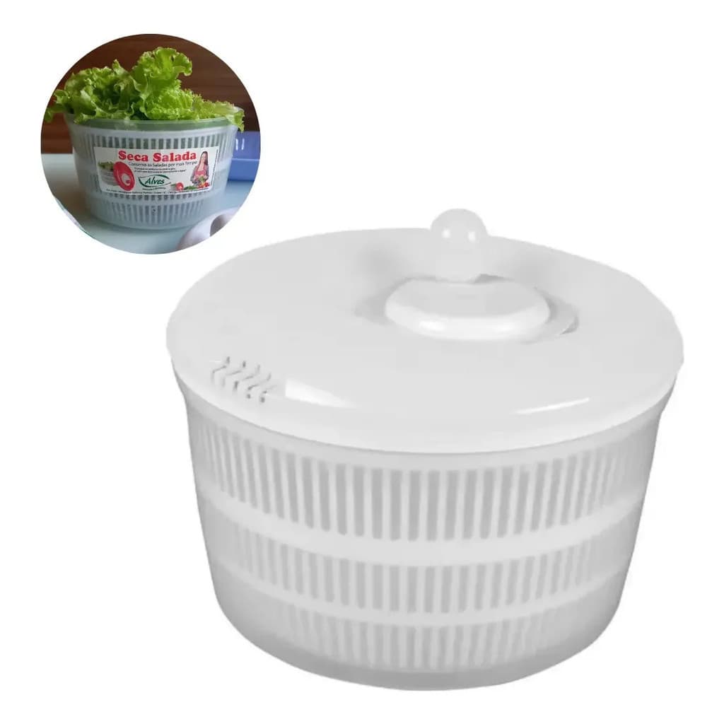 Secador De Salada E Verduras Centrífuga Manual 24,5cm