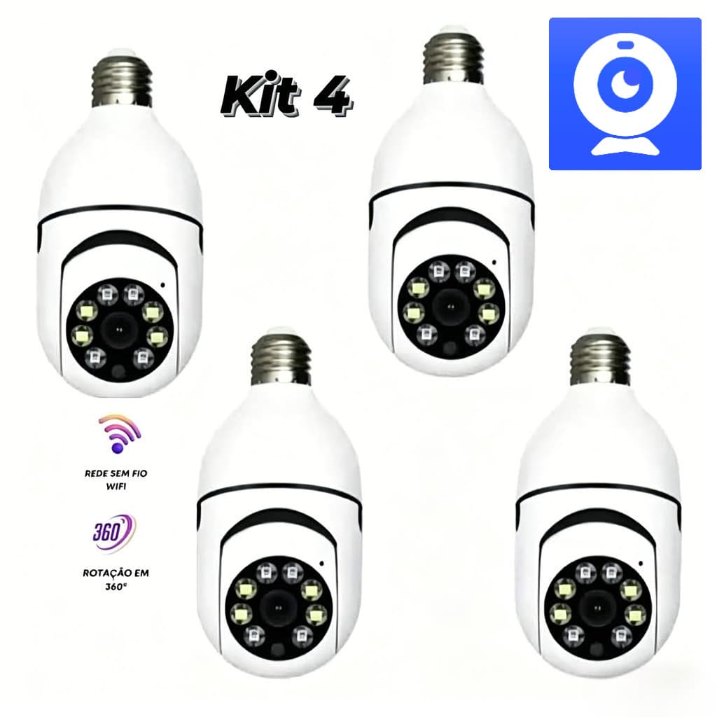 De Câmera De Segurança À Prova D'água Lâmpada Sem Fio V720 App Full HD Night Vision