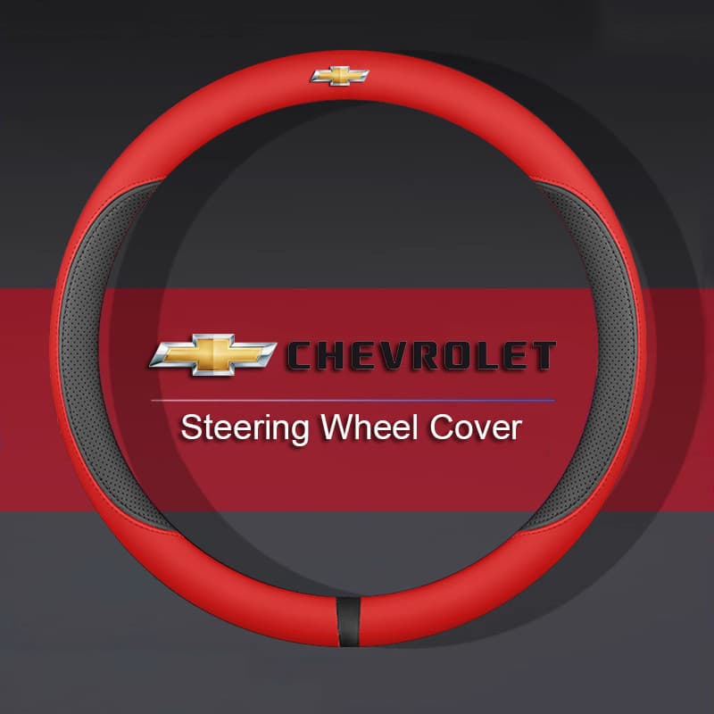 Capa de Volante em Couro Microfibra Vermelha Antiderrapante Confortável para Colorado Aveo Captiva Cruze Optra Sonic Mal