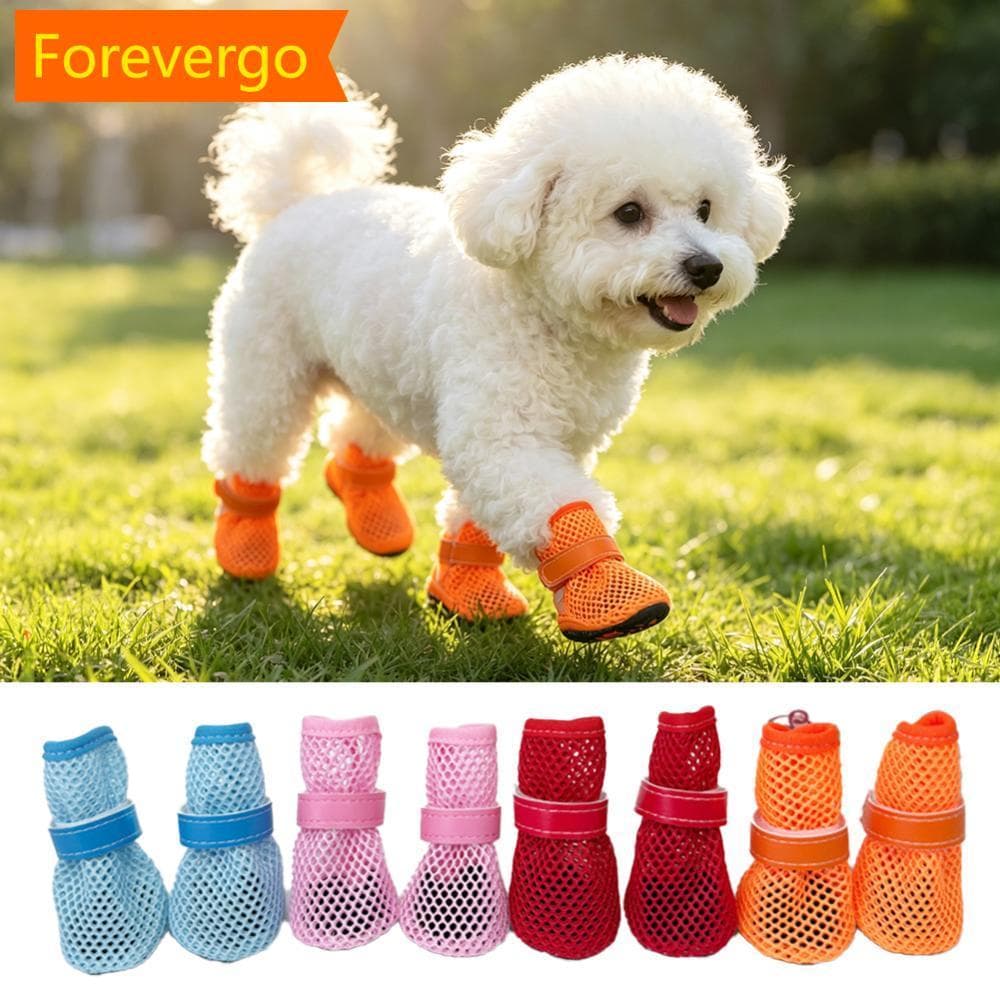 forevergo Sapatos De Malha Respirável Para Cães Pequenos Sola Macia Antiderrapante Botas Animais De Estimação Primavera