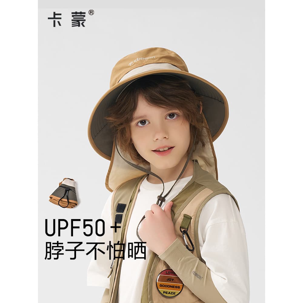 Camon protetor solar infantil chapéu de sol menino primavera verão proteção UV balde chapéu menina pescoço proteção chap