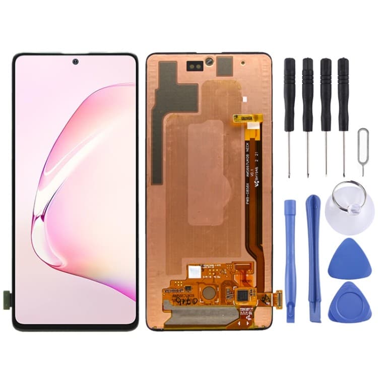 Tela LCD Super AMOLED Em Estoque Pronto Para Galaxy Note10 Lite Com Conjunto Completo De Digitalizador (Preto)