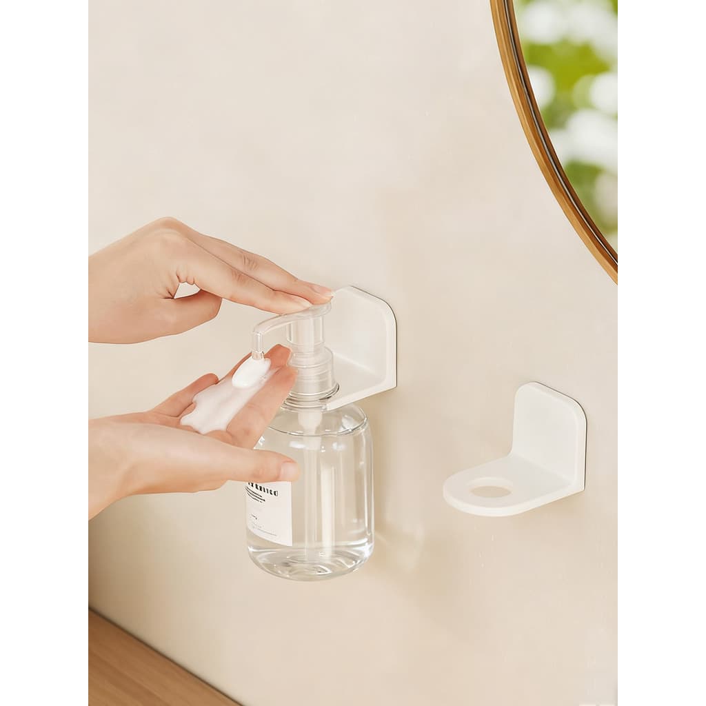 Cabide de parede para desinfetante para as mãos, prateleira sem perfuração, Gel de banho, Shampoo, detergente para lavag