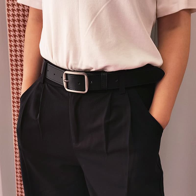 Cinto masculino largo versão coreana fivela em forma de japonês PU calças casuais cinto masculino ins na moda cinto masc