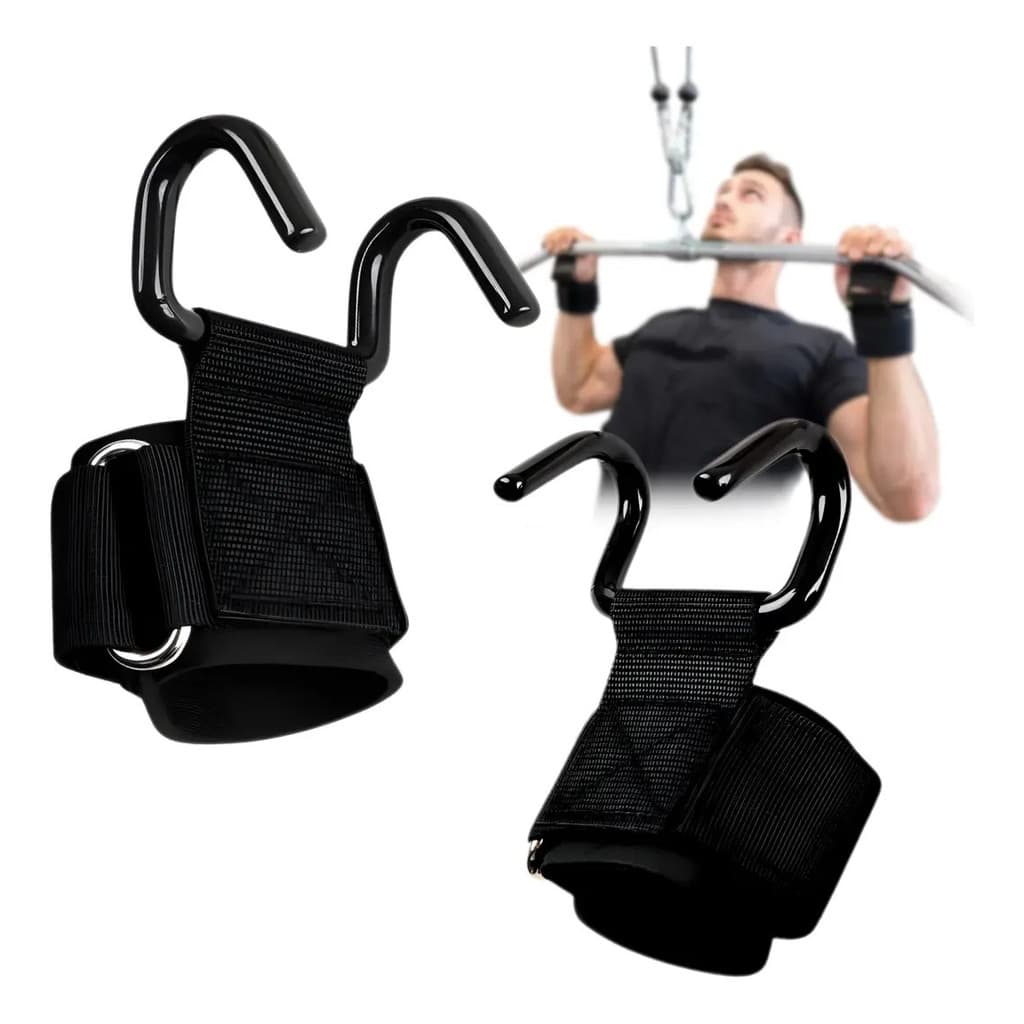 Strap Luva Gancho Grip Musculação Hook Academia 136kg Par