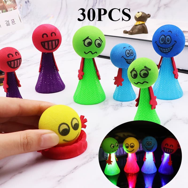 30pcs Bolas De Brinquedo Luminosas Saltitantes Homem Elfo Primavera Saltitante Pequeno Jardim De Infância Presente