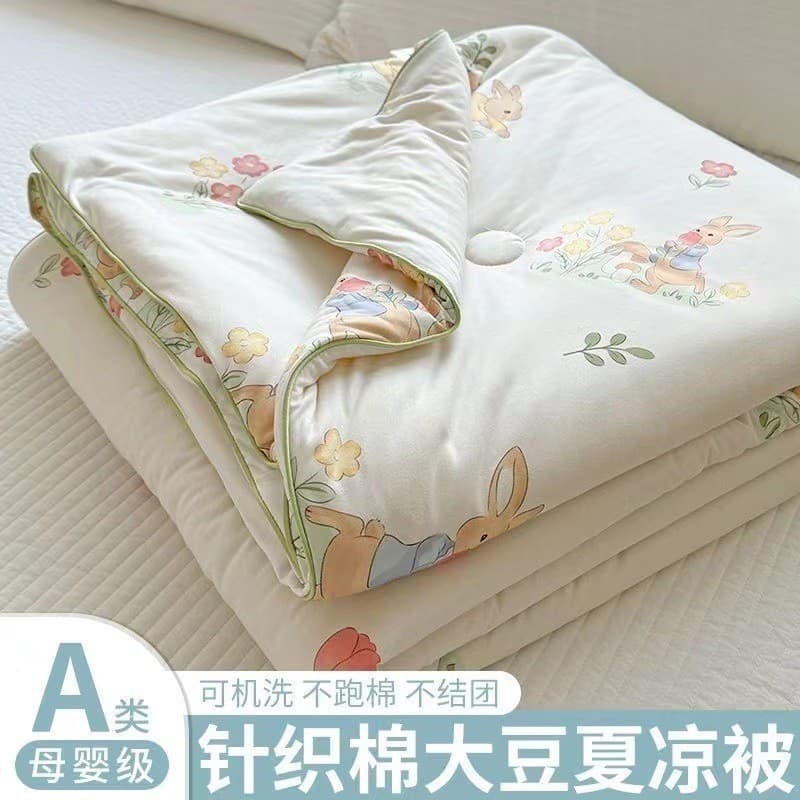 Classe A materna bebê grau malha algodão verão colcha crianças fibra de soja verão fresco colcha máquina lavável colcha