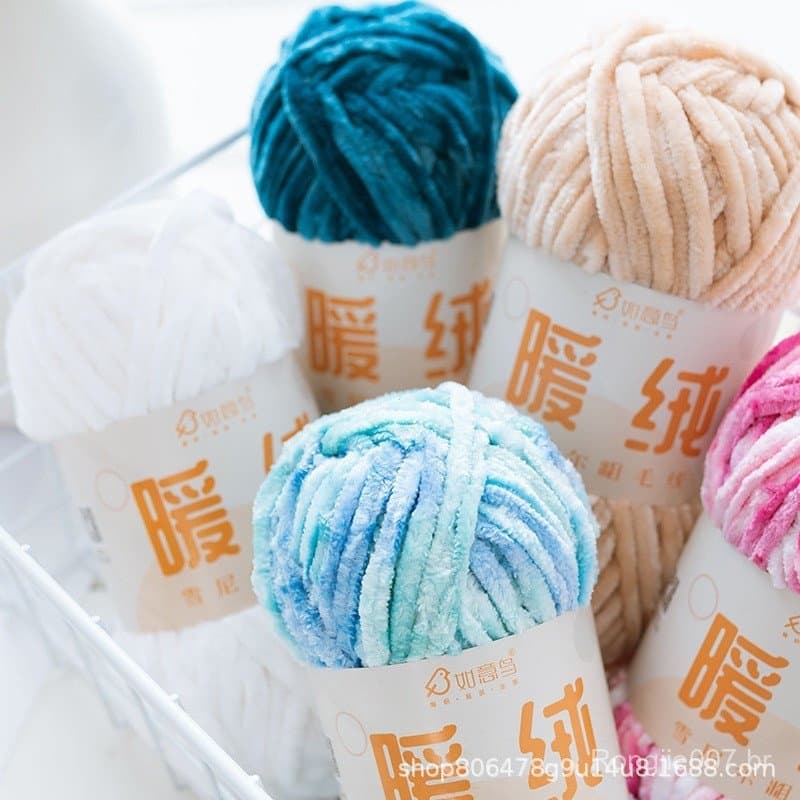 100g/Ball/Chenille Fios De Veludo Lã De Tricotar Crochê De Pelúcia Grossa Faça-Você-Mesmo Sweater Scarf Blankets Freeshi