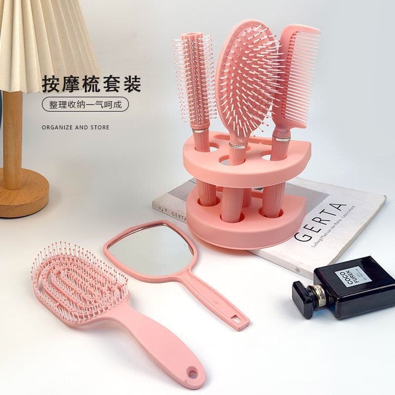 Conjunto de pente de massagem com almofada de ar multifuncional, cabelo longo fofo doméstico de alto valor