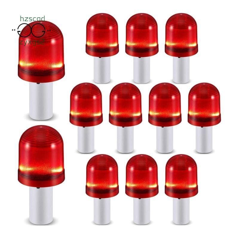 Luz De Advertência LED 12 Pcs Luzes De Cone De Trânsito Com 3 Modos Intermitentes Pisca Tráfego OA