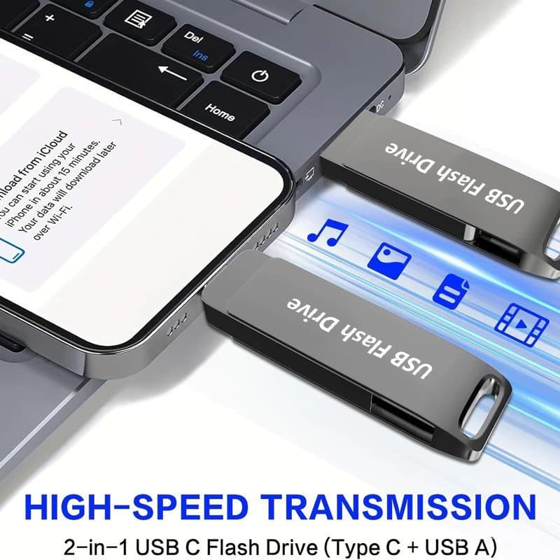 Typec 2 Em 1 Telefone Móvel u Disco De Alta Qualidade 2TB Unidade Dupla Memória Flash USB Velocidade Vara 1TB Dados otg