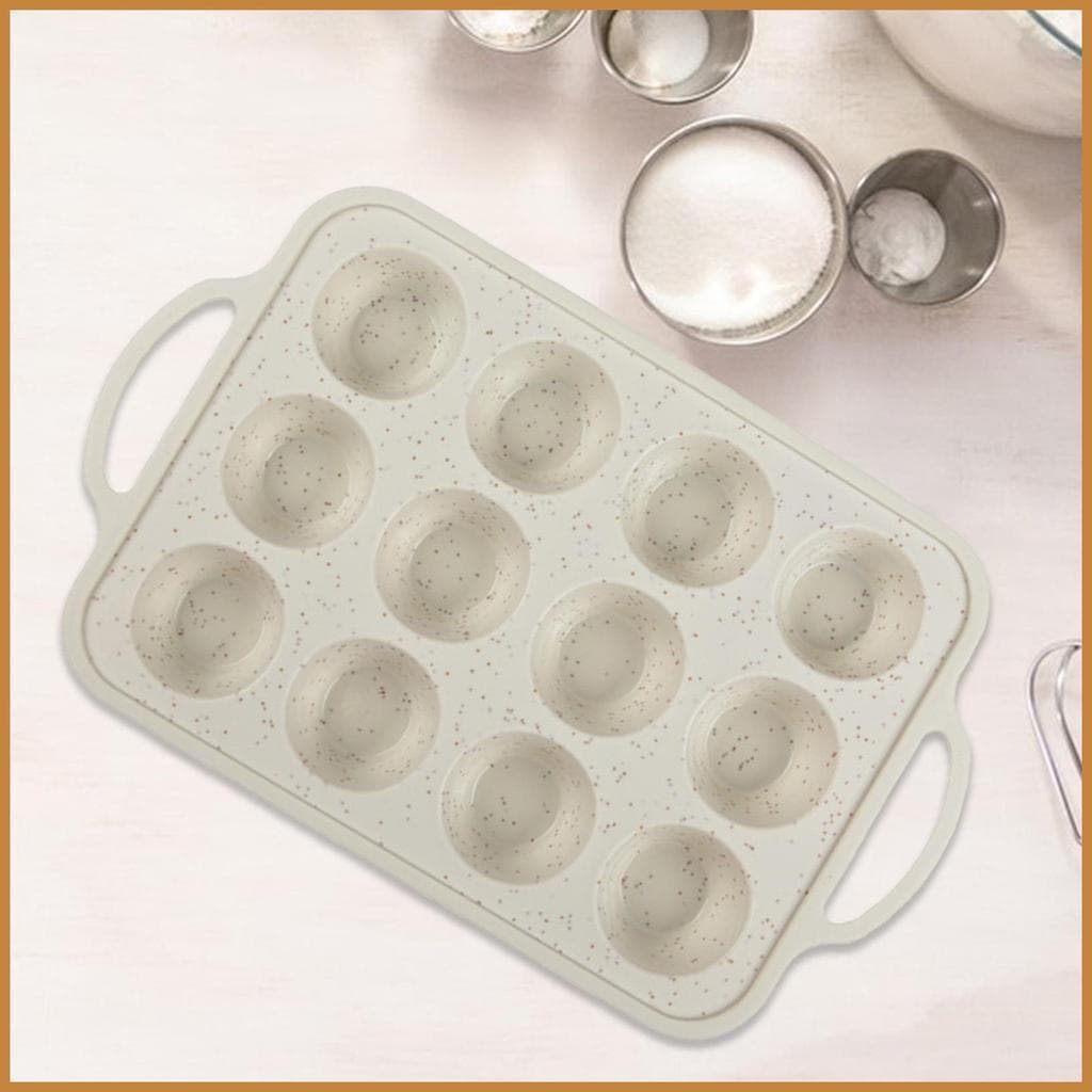 Forma de silicone para cupcake, reutilizável, antiaderente e de qualidade alimentar F
