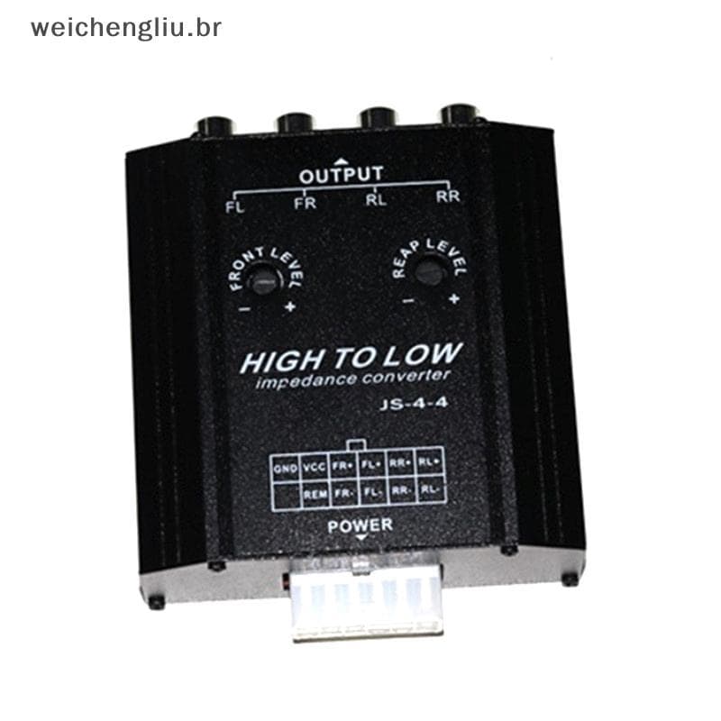 # weicheng 12V Conversor De Áudio De Carro De 4 Canais Para Rca Filtro De Frequência De Alto-Falante De Rádio Estéreo Al