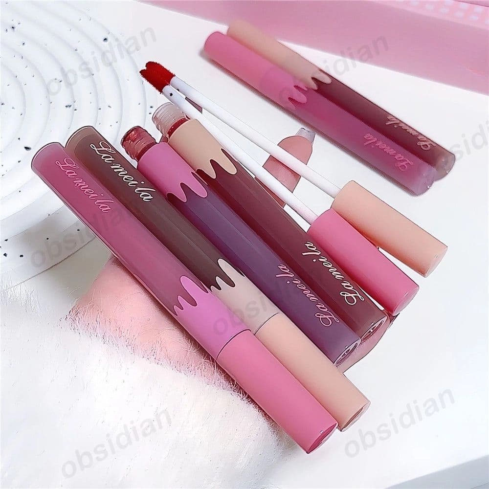 LAMEILA Gloss Labial Clareador Cosmético Longa Duração Gloss Labial Hidratante Matte Maquiagem Labial Cor Batom