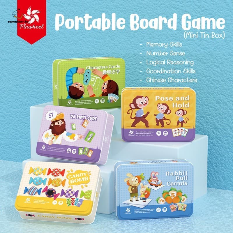 Jogo De Tabuleiro De Desafio Lógico Cata-Vento-Mini Brinquedo De Desenvolvimento De Caixa De Lata Para Crianças