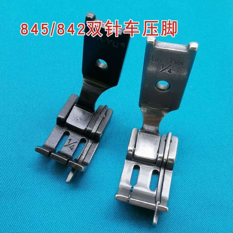 Máquina de agulha dupla da marca Brother Presser Foot Stop Presser Foot Backer Material fino Calcador Máquina de costura