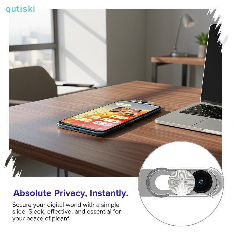 QUTI Capa Para Webcam Anti-Espião Deslizante Ultrafina E Transparente Câmera De Privacidade Telefones Celulares Galaxy P
