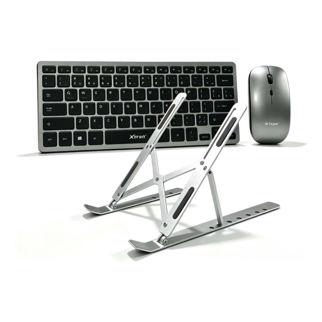 Kit Teclado e Mouse BT 2.4Ghz Tipo C ABNT2 com Suporte P Win Mac Notebook Tablet iPad MacBook