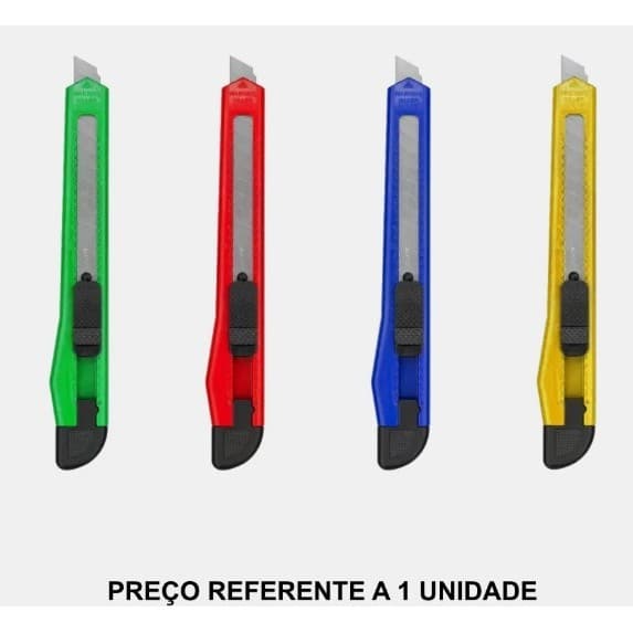 Estilete Estreito Plástico Leoarte - Lâmina 9mm