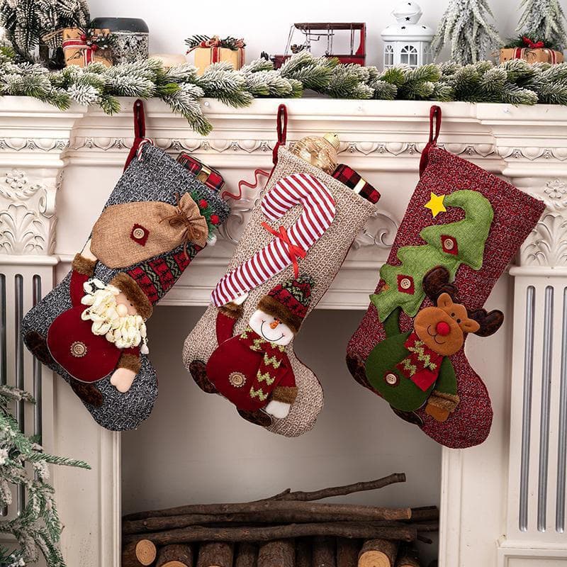 nanami1 Bolsa De Meia Para Natal , Suporte De Malha , Meias Decorativas , Decoração De Férias , Presente Meninos E Menin